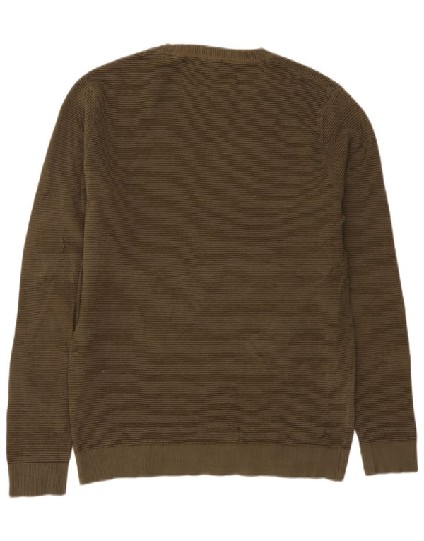 Maglione maglione girocollo da uomo Jack & Jones in cotone kaki medio