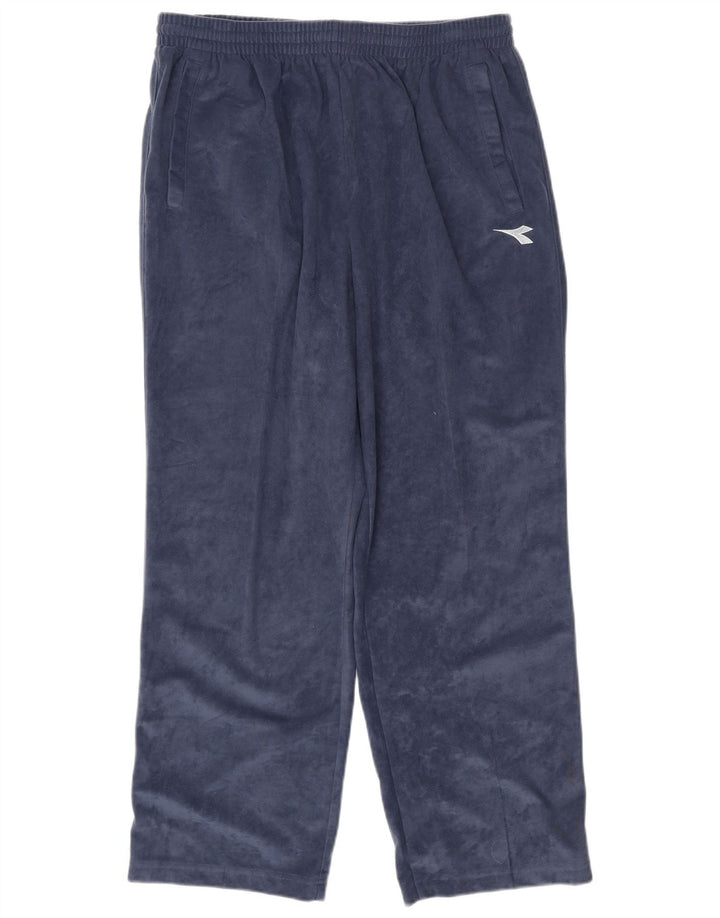 Pantaloni da tuta in velluto da uomo Diadora XL poliestere blu navy