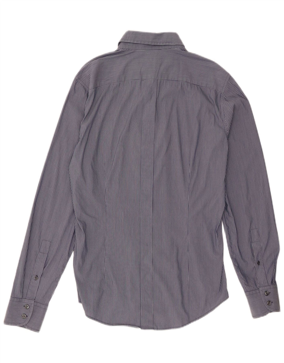 Camicia Benetton Uomo Large Cotone Gessato Blu Navy
