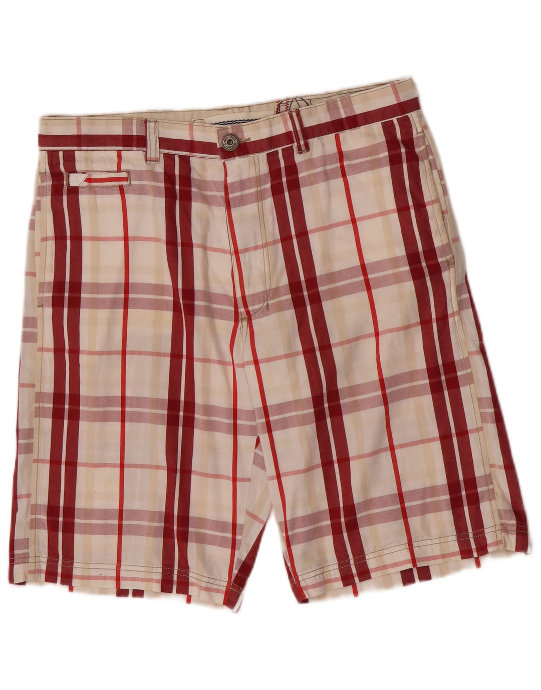 Pantaloncini chino da uomo Murphy & Nye W34 grande cotone scozzese rosso