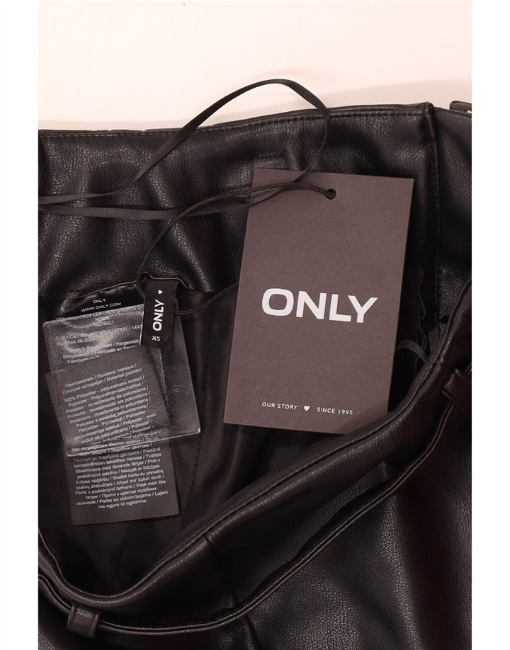 Solo pantaloncini da donna in ecopelle XS W25 poliestere nero