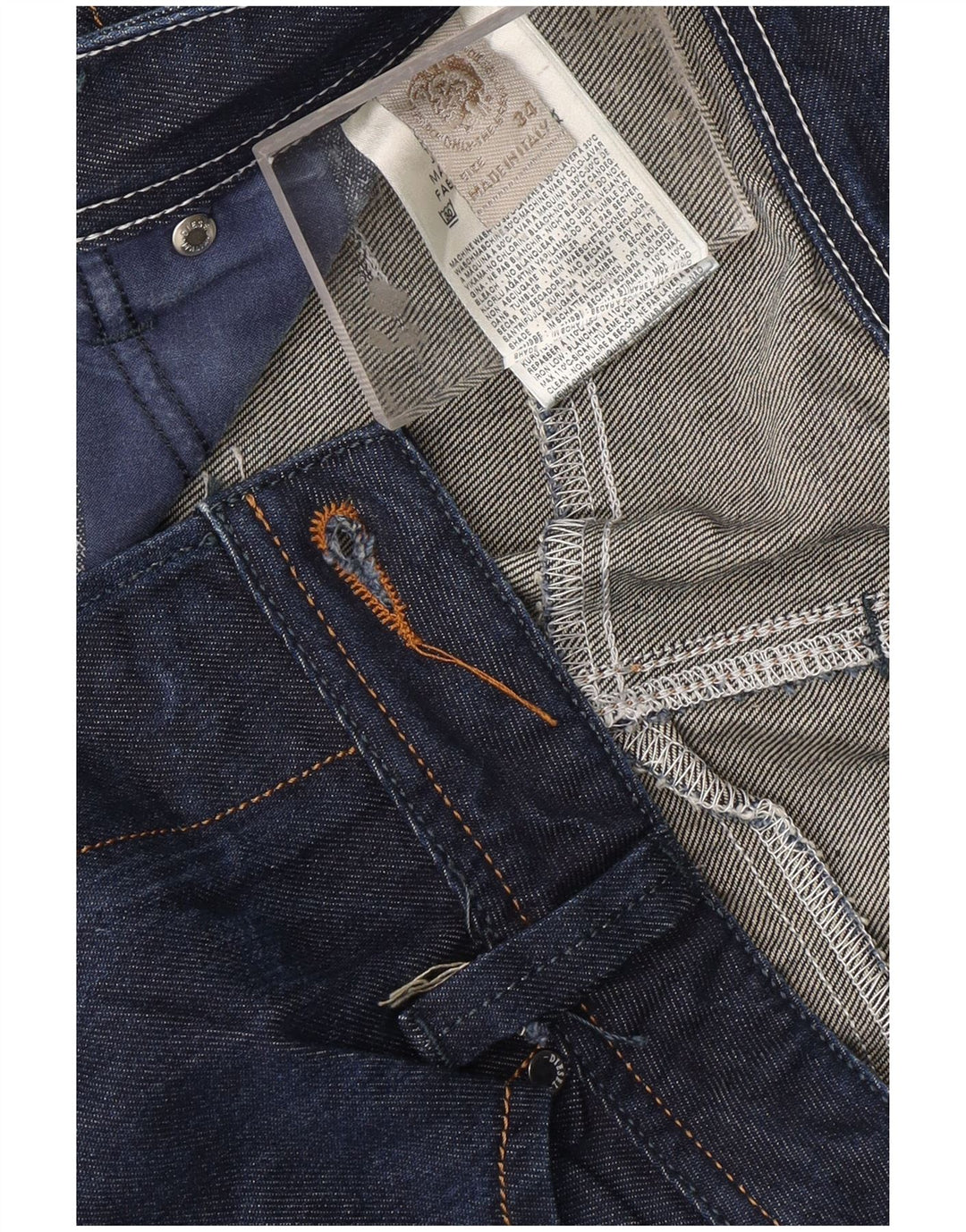 Jeans dritti da uomo DIESEL W34 L28 cotone blu navy