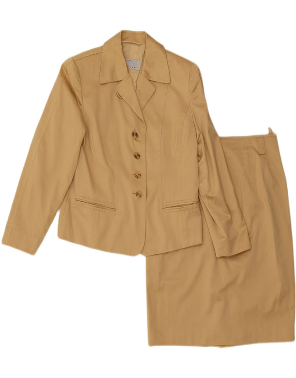 BOGNER Set gonna da donna in 2 pezzi a 4 bottoni US 10 Large W29 Cotone beige