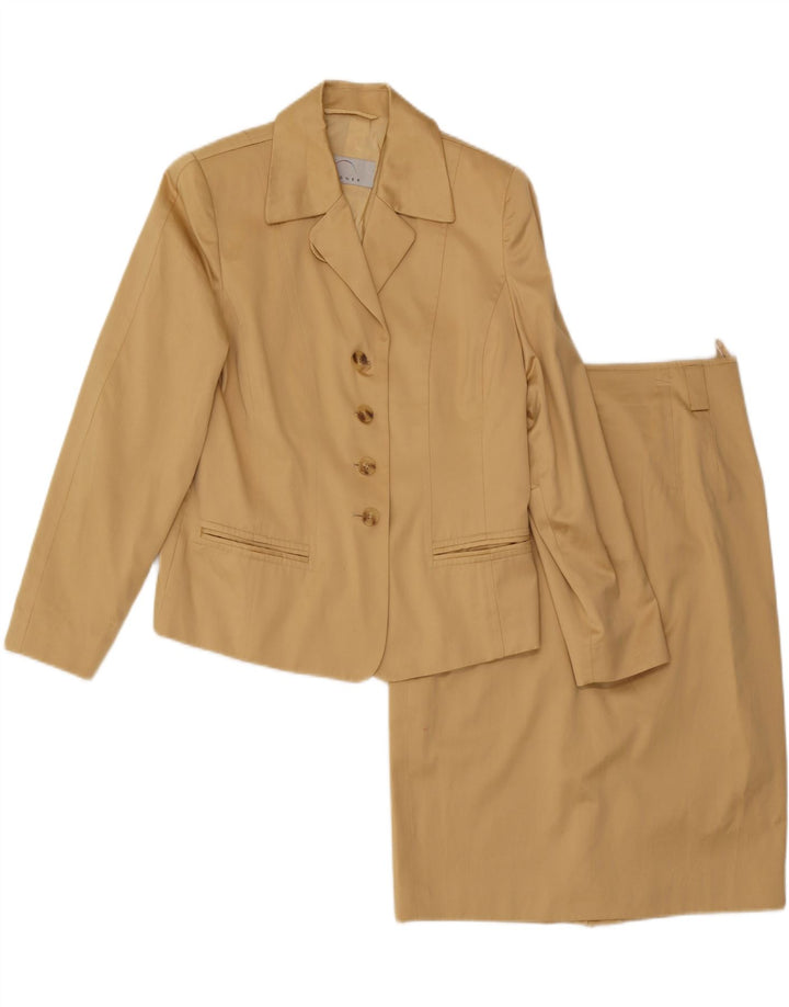 BOGNER Set gonna da donna in 2 pezzi a 4 bottoni US 10 Large W29 Cotone beige