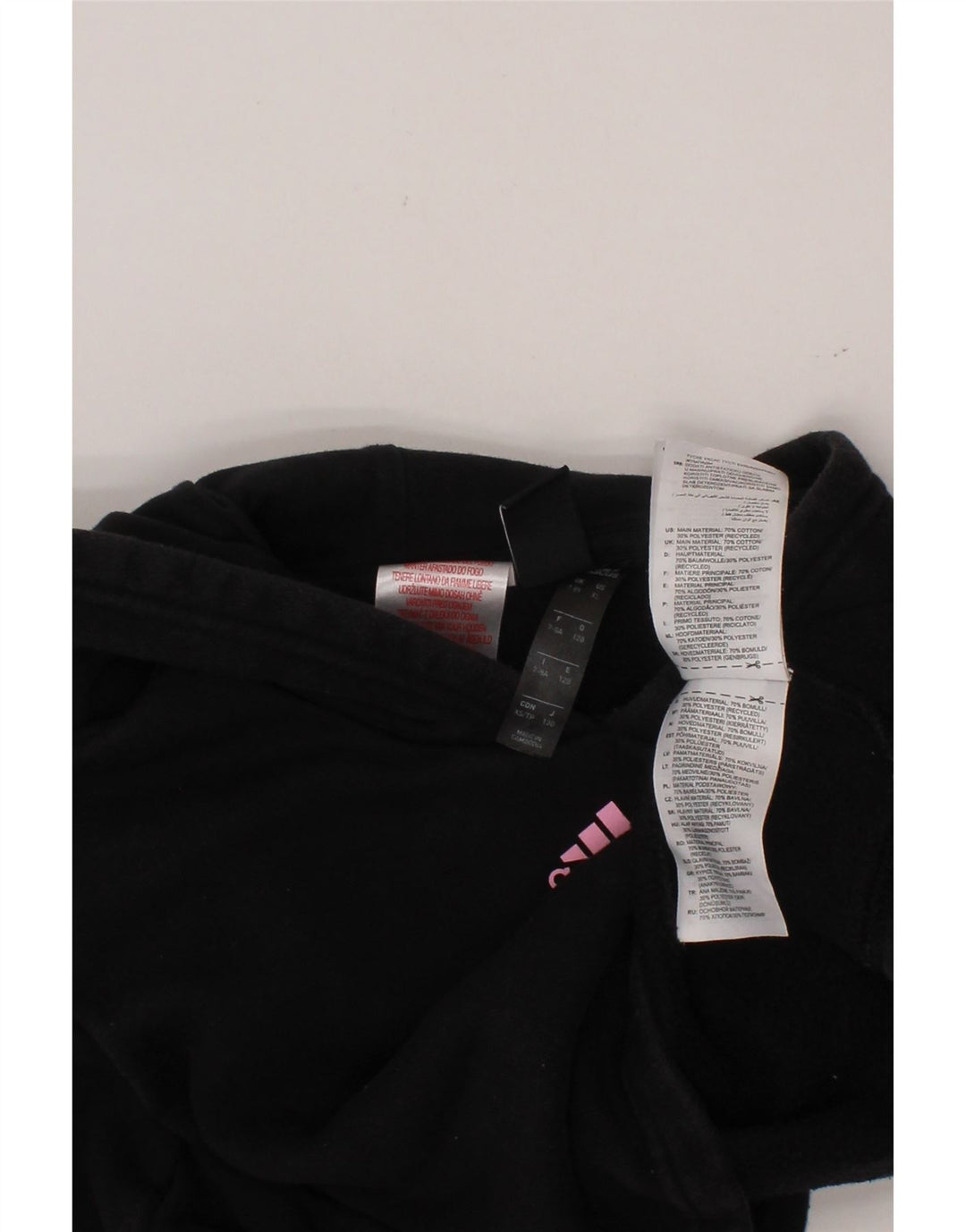 Maglione corto con cappuccio ADIDAS per ragazze 7-8 anni in cotone nero