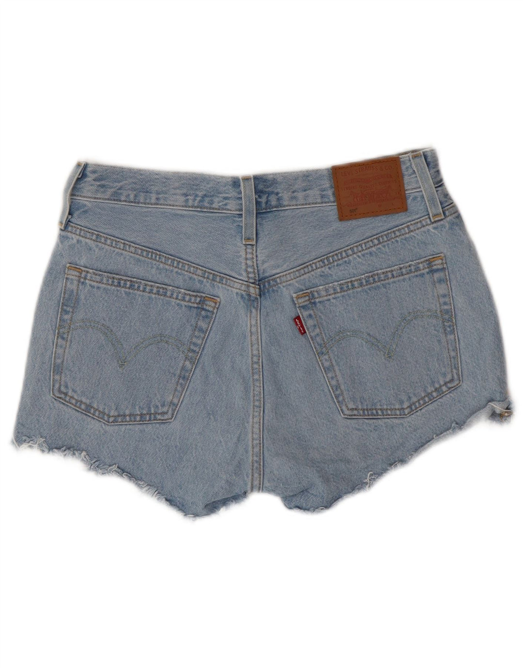 LEVI'S Pantaloncini di jeans a vita alta 501 da donna W27 piccoli in cotone blu