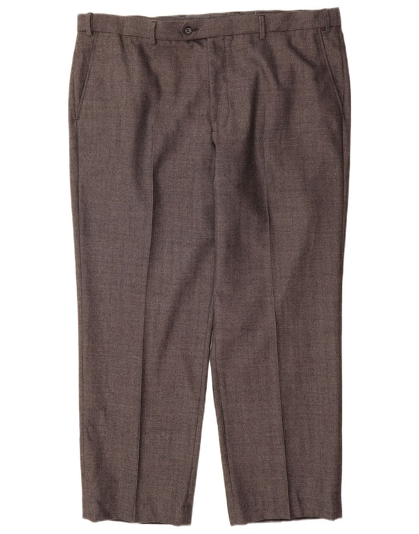 Pantaloni da abito dritti da uomo Marks & Spencer vestibilità regolare W40 L29 lana grigia