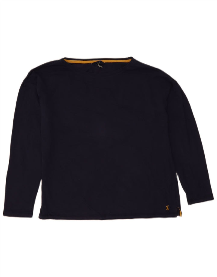 Joules Top oversize da donna a maniche lunghe UK 10 Small Cotone blu navy