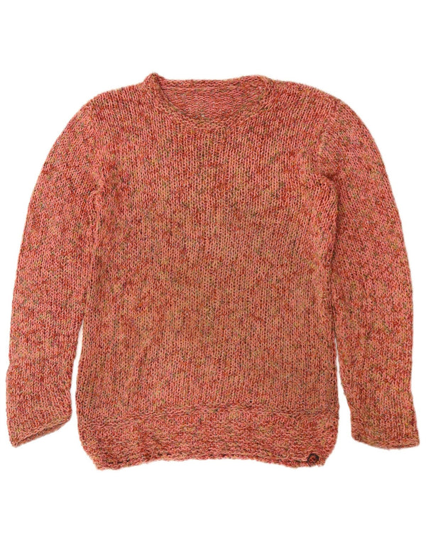 Maglione vintage da donna con scollo a barca UK 14 Borgogna medio screziato