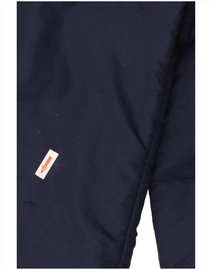 Giacca imbottita da donna vintage UK 14 grande color block blu navy