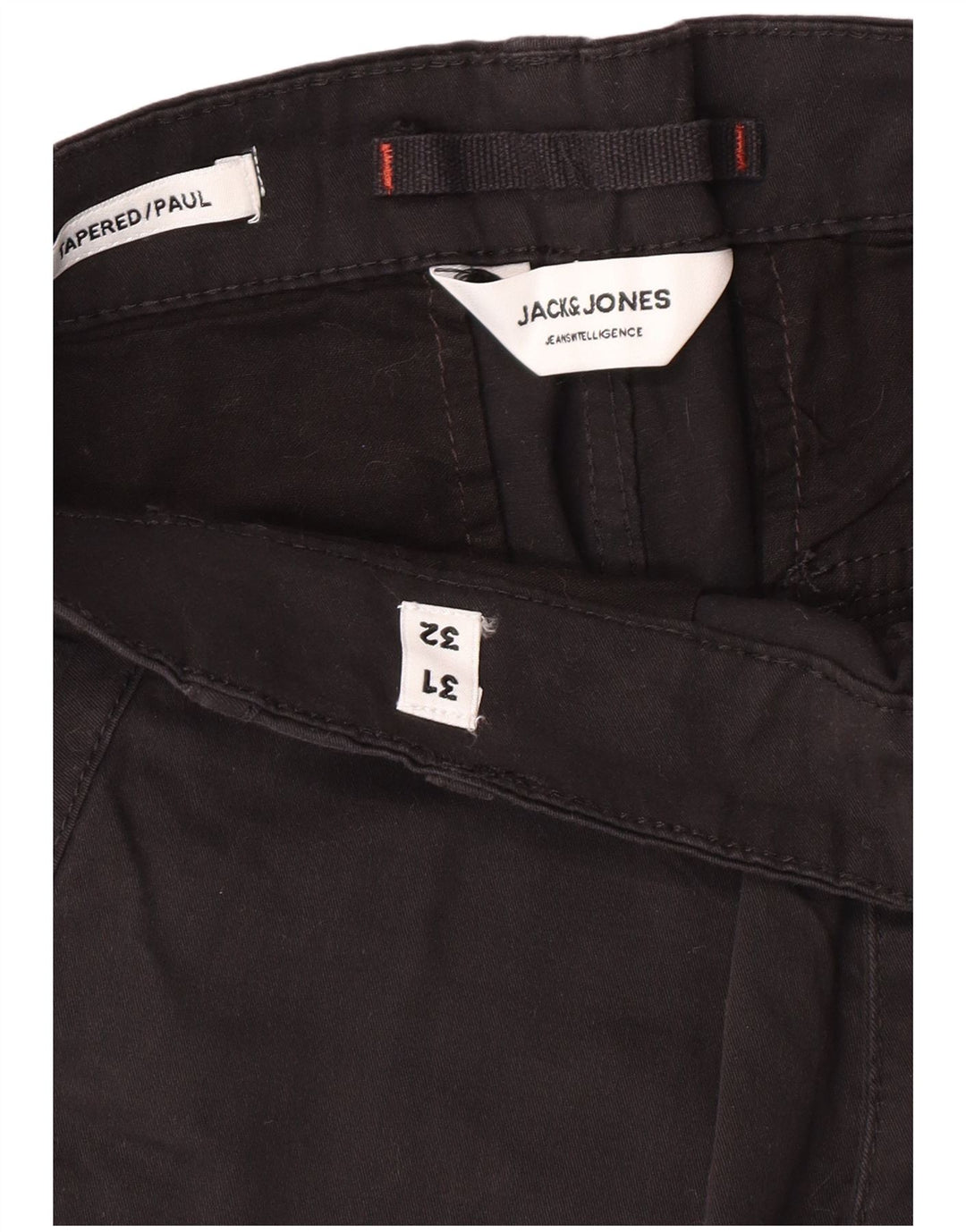 JACK & JONES Pantaloni cargo affusolati Paul da uomo W31 L32 classici in cotone nero