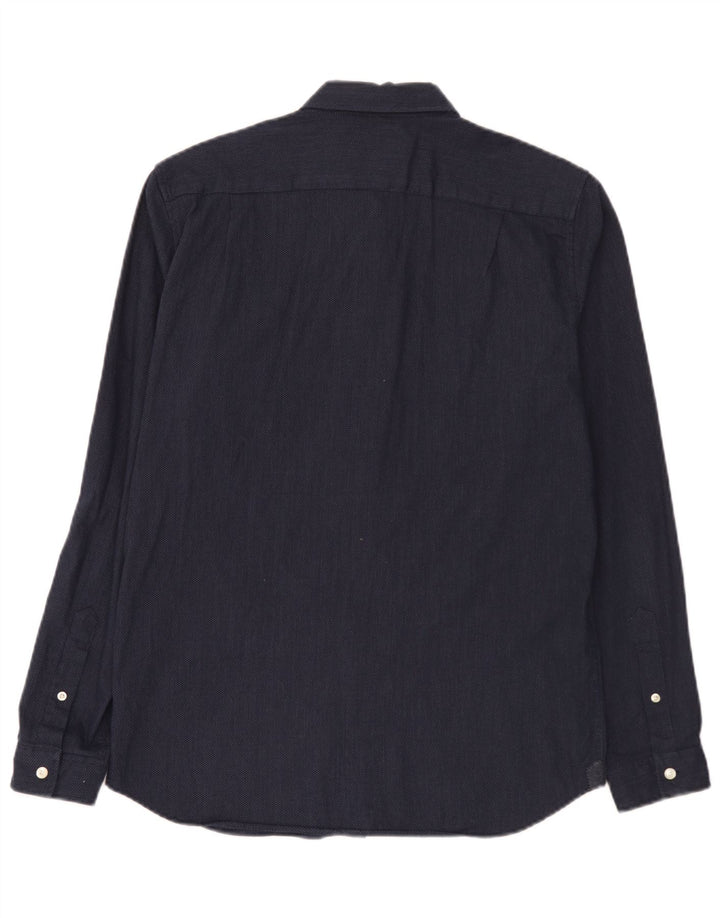 Camicia Lacoste da uomo vestibilità regolare taglia 40 cotone maculato medio blu navy