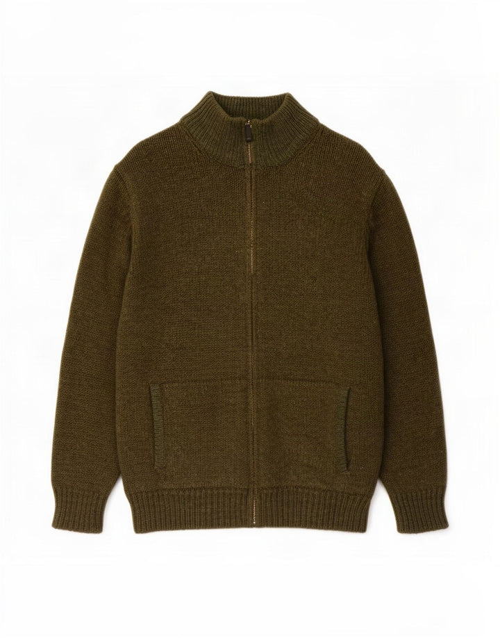 Maglione cardigan da uomo L.L.Bean grande lana d'agnello verde