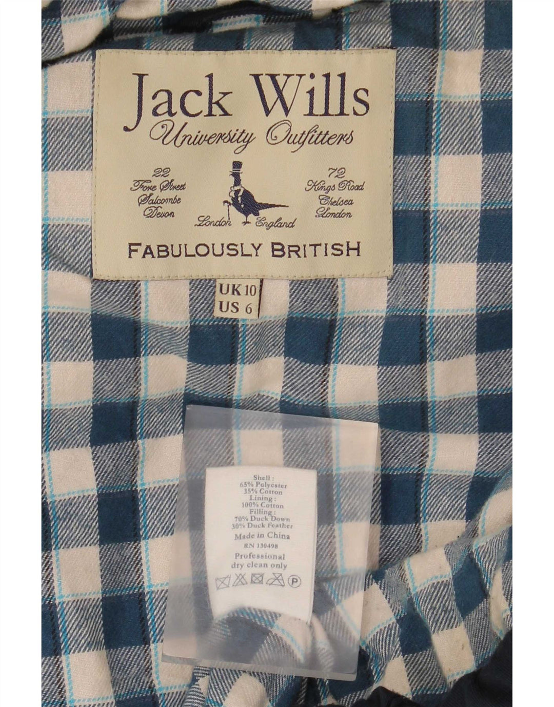 Gilet imbottito con cappuccio da donna Jack Wills UK 10 piccolo poliestere blu navy