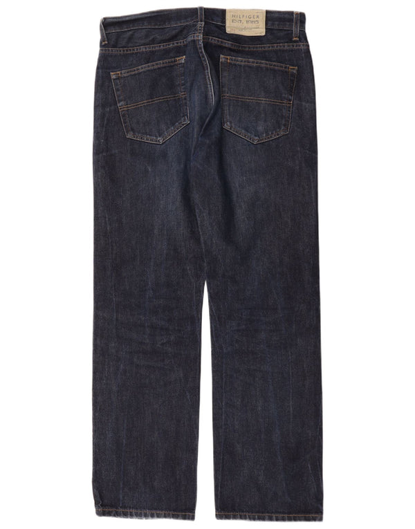 Jeans dritti da uomo Tommy Hilfiger W32 L32 cotone blu navy