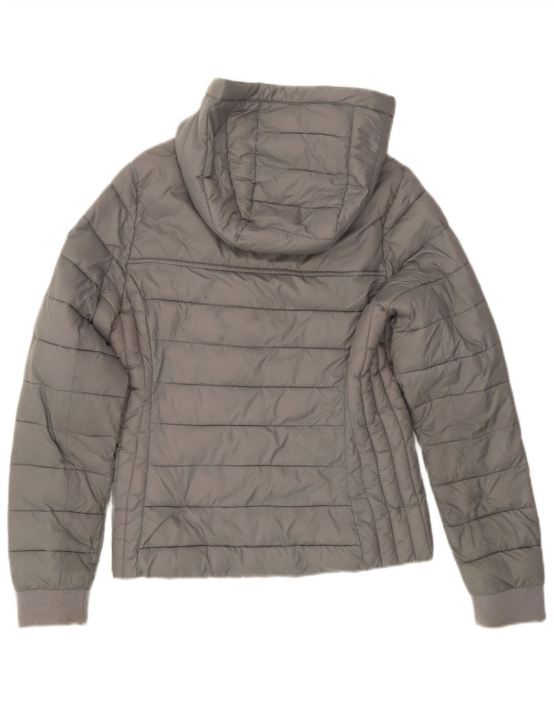 HOLLISTER Womens Hooded Padded Jacket UK 10 Small Grey Nylon