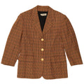 Giacca blazer vintage da donna con maniche a 3/4 IT 44 pied de poule marrone medio