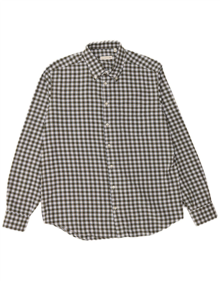 Camicia in flanella da uomo VINTAGE XL in cotone a quadri kaki