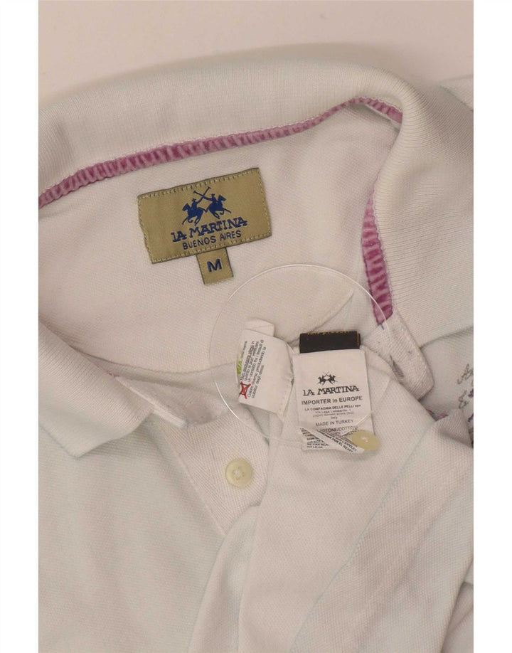 Polo grafica da uomo La Martina in cotone bianco medio