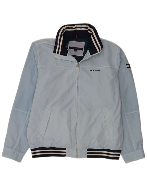Tommy Hilfiger Uomo Bomber con cappuccio grafico UK 40 Large Blue Striped