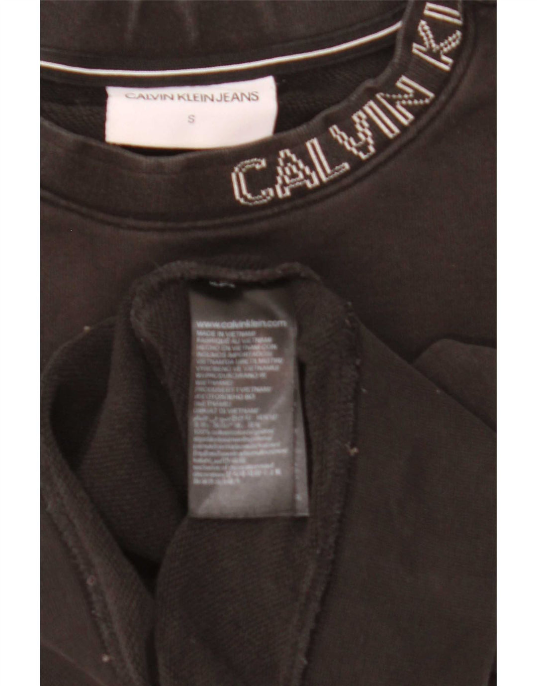 Felpa grafica da uomo Calvin Klein, piccola, in cotone nero