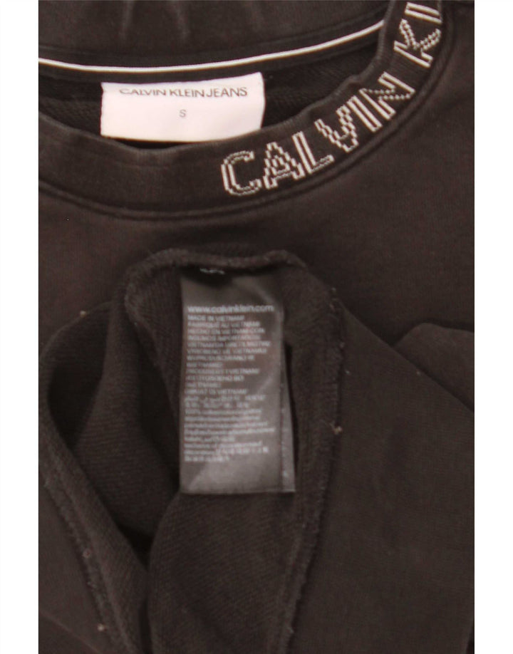 Felpa grafica da uomo Calvin Klein, piccola, in cotone nero
