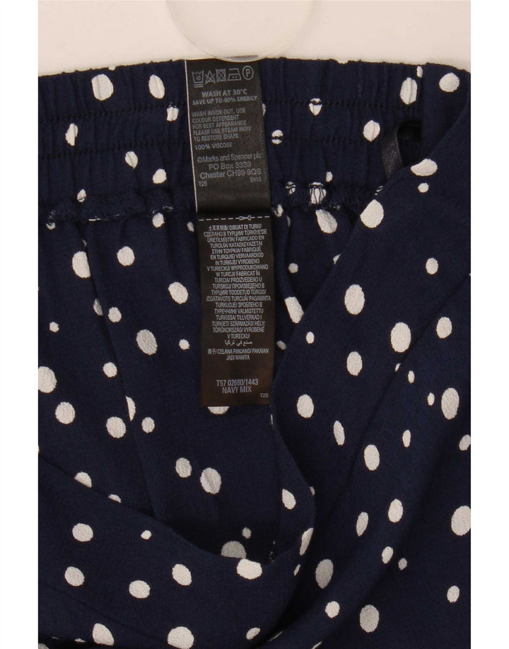 Bermuda da donna Marks & Spencer UK 12 Medium W32 Blu navy maculato