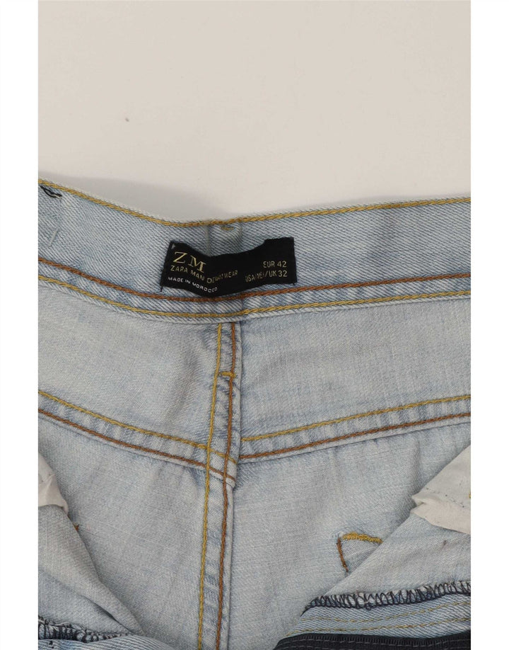 Jeans dritti da uomo Zara EU 42 Large W32 L32 Blu