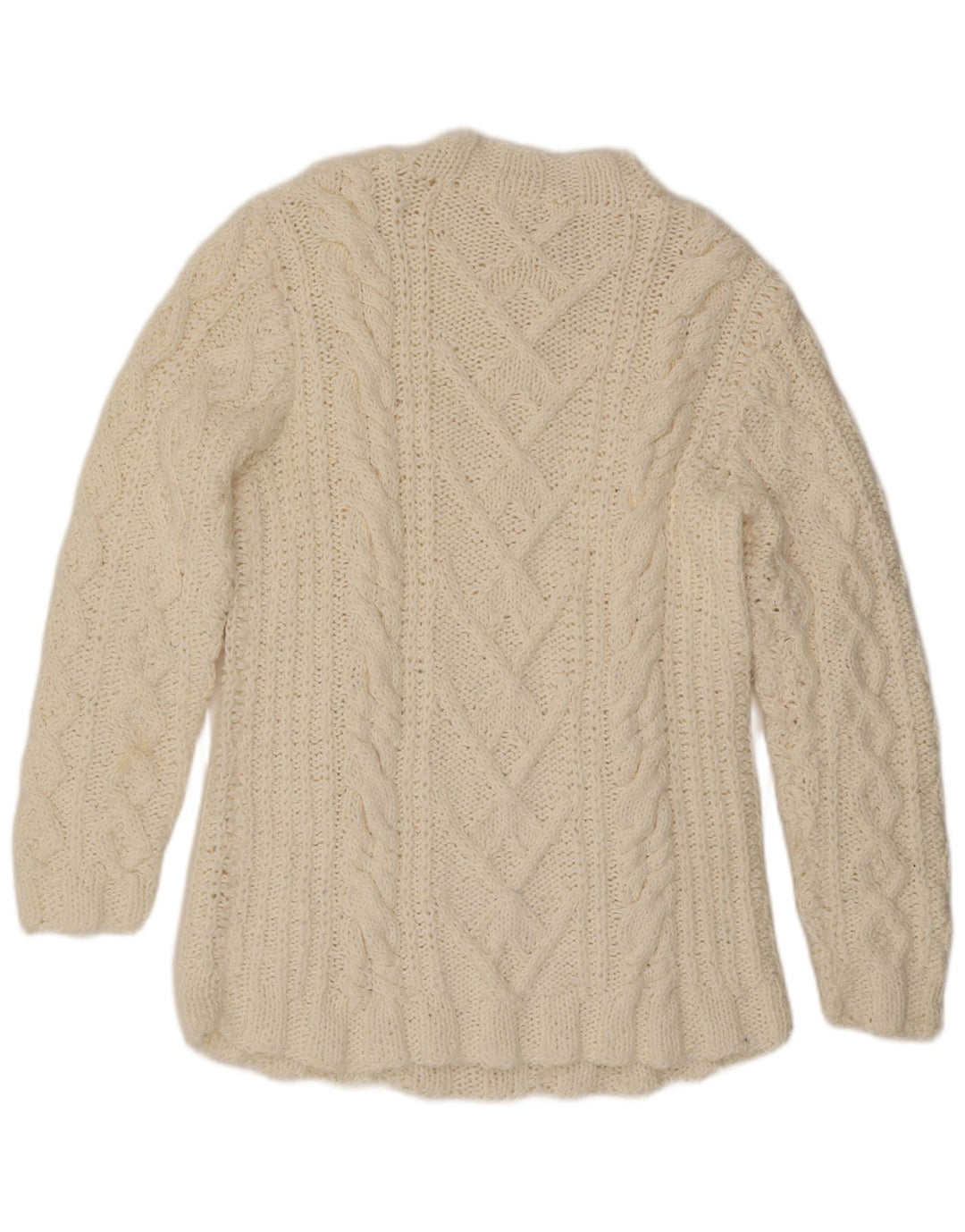 Maglione maglione collo alto da donna VINTAGE UK 16 grande bianco sporco