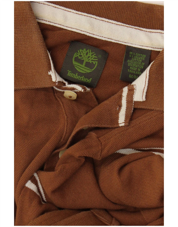 Polo da uomo TIMBERLAND in cotone a righe marrone medio
