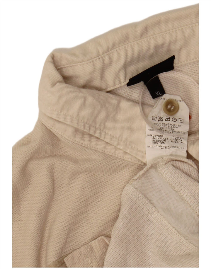 Polo Uomo Trussardi Manica Lunga XL Cotone Rigato Beige