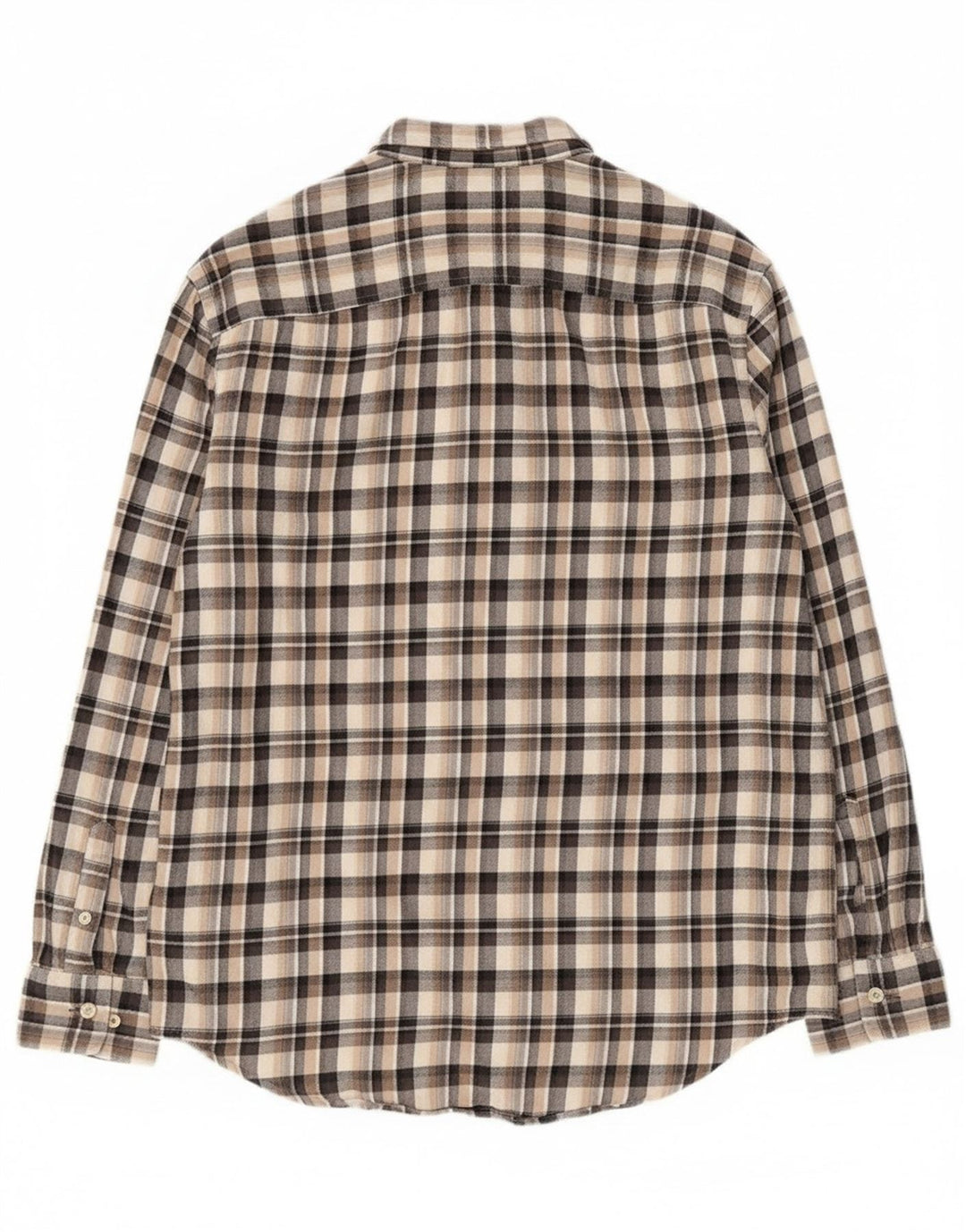 Camicia in flanella da uomo Calvin Klein in cotone a quadri beige medio