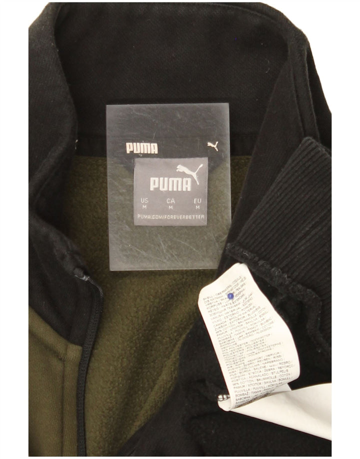 Giacca da tuta da uomo PUMA in cotone color block medio nero