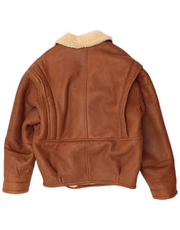 Giubbotto in shearling vintage da uomo IT 48 Marrone medio
