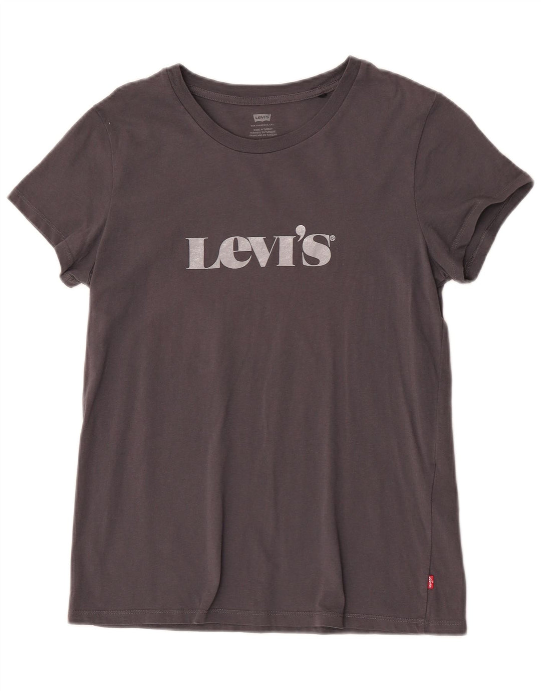 T-shirt grafica da donna Levi's Top UK 12 Cotone grigio medio