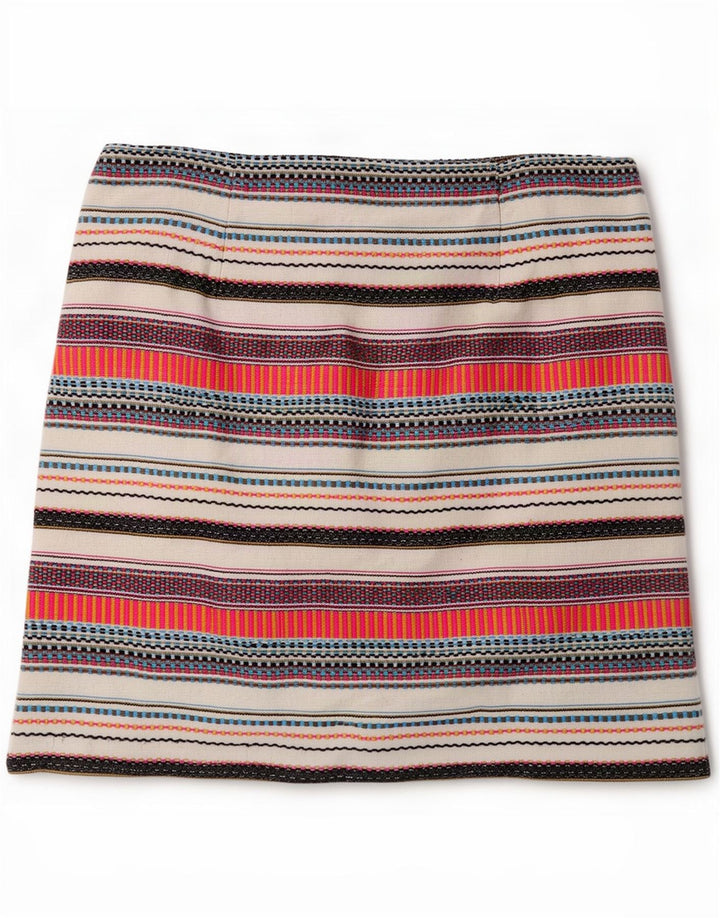 Minigonna da donna White Stuff UK 12 media W32 cotone a righe multicolore