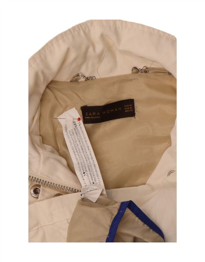 Giacca utility da donna Zara UK 12 nylon bianco sporco medio