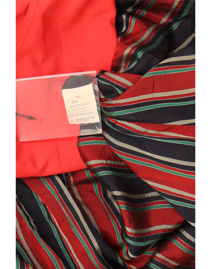 Cappotto doppiopetto vintage da donna UK 16 grande poliestere rosso