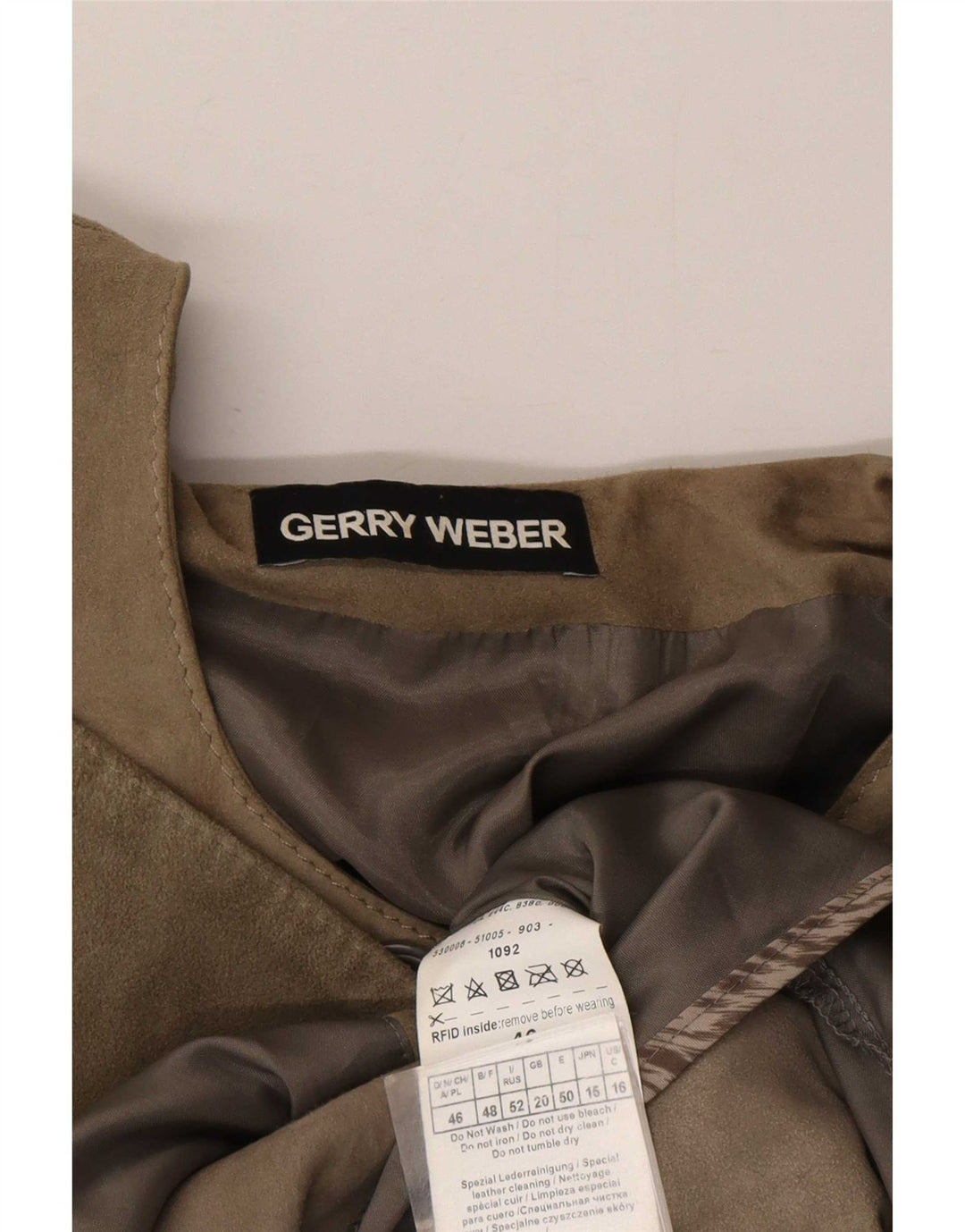 Giacca in pelle scamosciata da donna Gerry Weber UK 20 2XL Pelle grigia