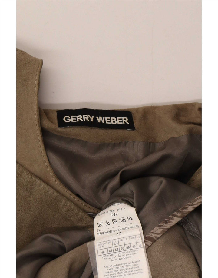 Giacca in pelle scamosciata da donna Gerry Weber UK 20 2XL Pelle grigia