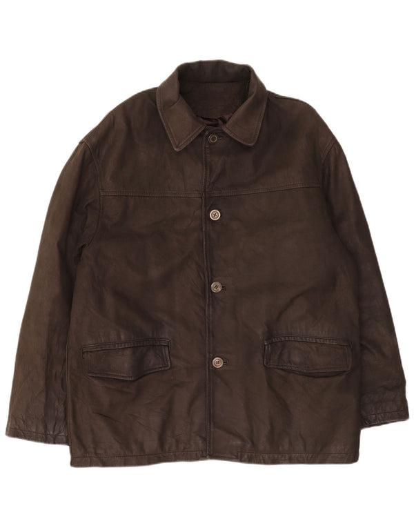 Giacca in pelle da uomo Clinton UK 40 grande in pelle marrone