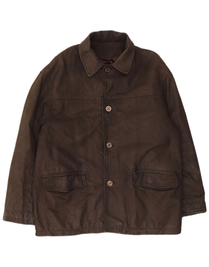 Giacca in pelle da uomo Clinton UK 40 grande in pelle marrone