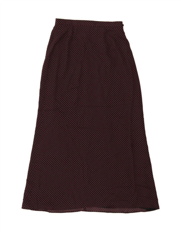 JAEGER Womens Maxi Skirt UK 8 Small W26 Black Polka Dot Polyester Vintage Jaeger and Second-Hand Jaeger from Messina Hembry 
