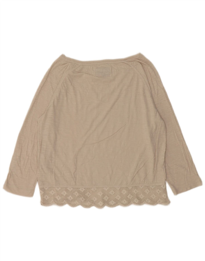 Camicetta da donna con maniche a 3/4 Superdry UK 12 Cotone beige medio