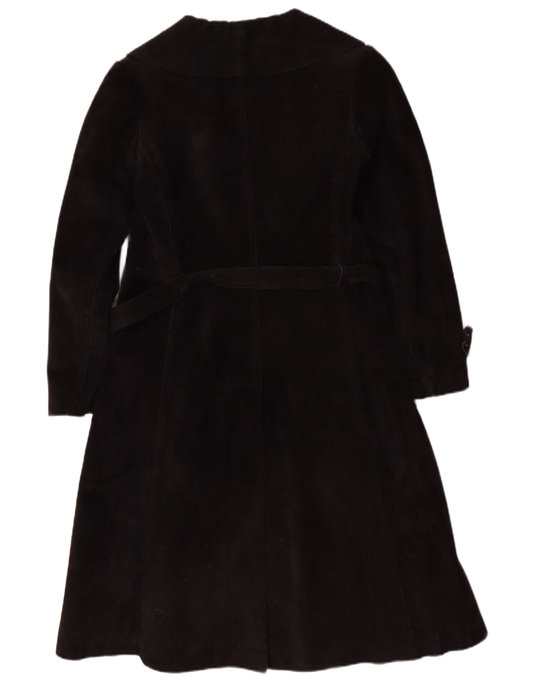 Cappotto in shearling vintage da donna UK 10 piccolo in pelle nera