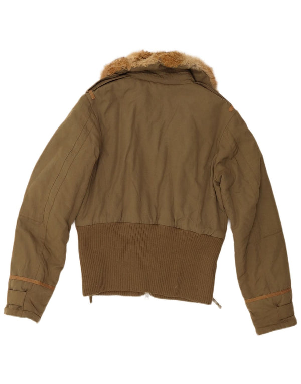 Gilet imbottito militare da donna Woolrich UK 10 piccolo nylon verde