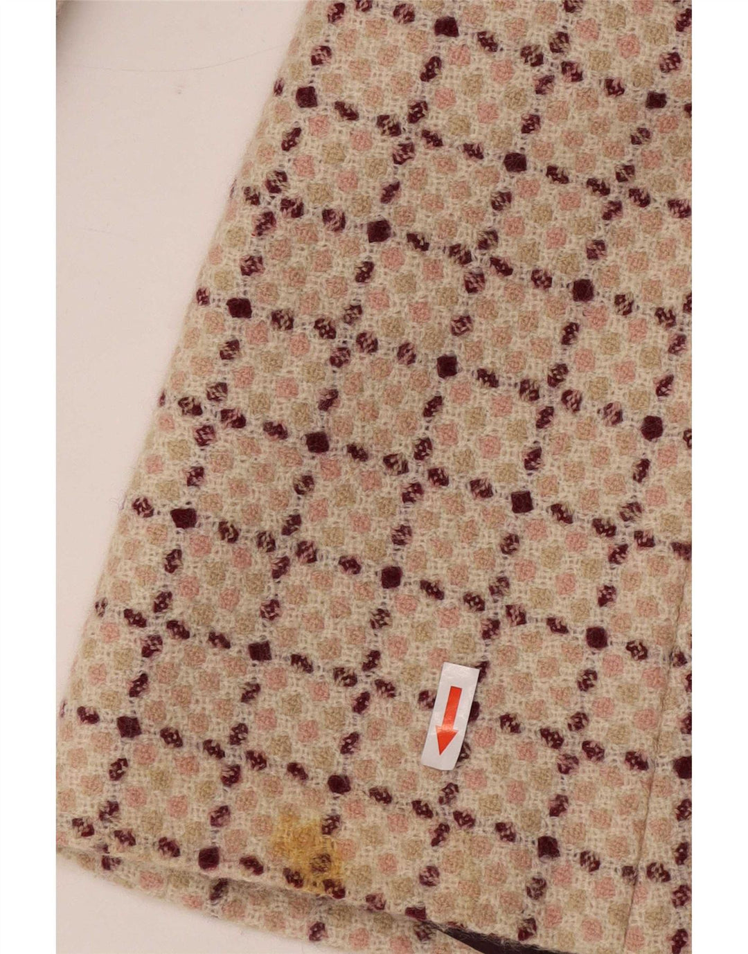 Cappotto Doppiopetto Donna Benetton IT 42 Lana Check Beige Medio