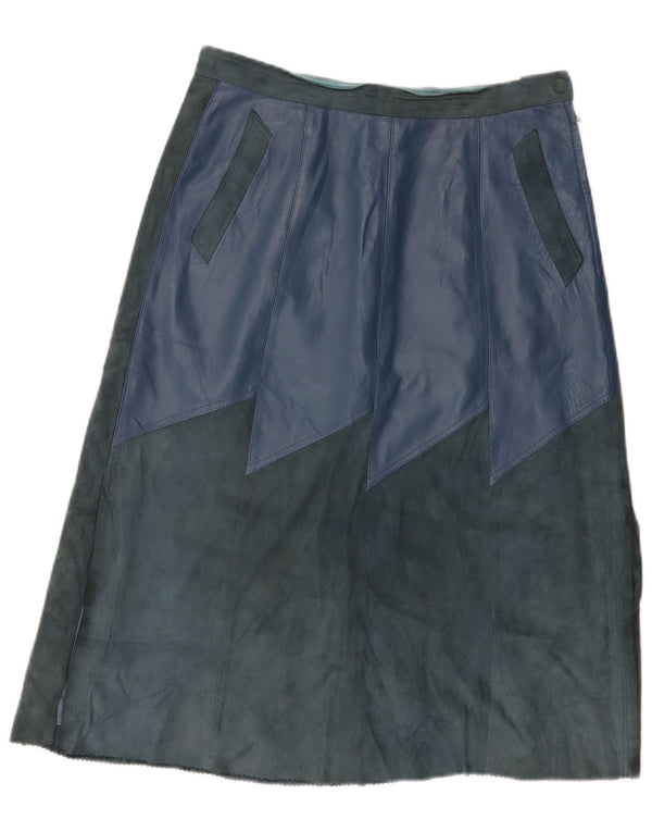 Gonna in pelle da donna VINTAGE W30 Blu medio