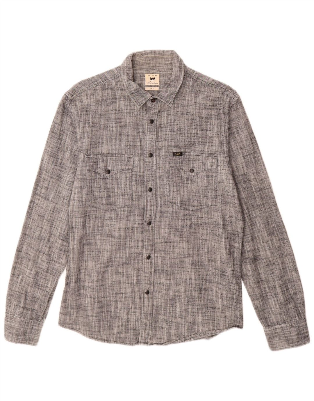 Camicia Lee da uomo slim fit in flanella, cotone chiazzato grigio grande