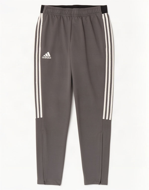 Pantaloni da tuta Adidas Climalite da uomo UK 44/46 Large Grigio Colourblock